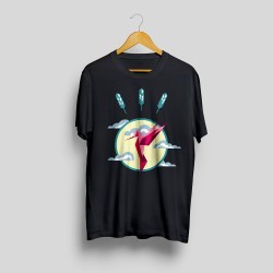 Hummingbird printed t-shirt*L*Black